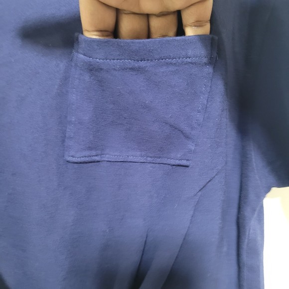 Nordstrom Girls Kids Blue Twist Front Crop T-Shirt Patch Pocket Pullover Large - Picture 3 of 6